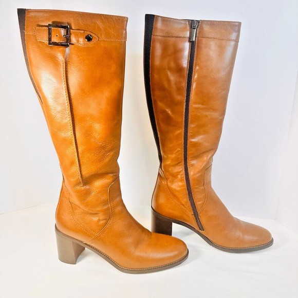 NEW Aquatalia Women SZ boots by Marvin K Brown Leather/Elastic
